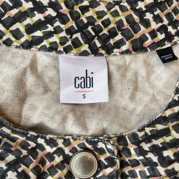 Cabi Jacket Sz Small geometric print moto womens zip up denim Colorful Casual - Picture 4 of 9